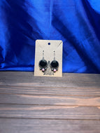 Black Onyx/Pink Conch Earrings
